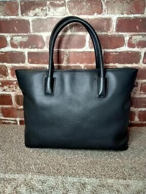 Onna Ehrlich Black Pebbled Leather Large Tote Shoulder Handbag